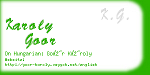 karoly goor business card